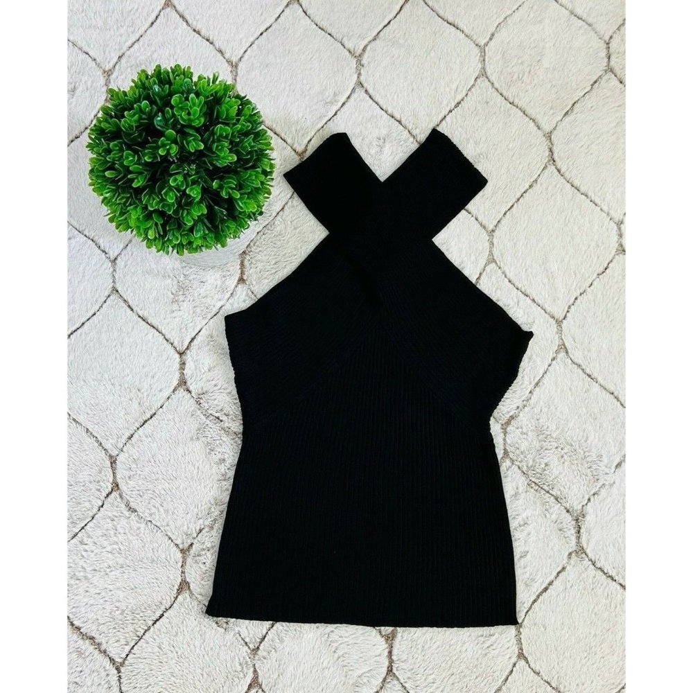 DAIMARAN Sao Paulo Women's Fashion Tank Top Criss Cross Sleeveless Black S - Picture 2 of 3